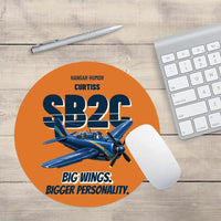 Thumbnail for Curtiss SB2C-5 Helldiver - Big wings. Bigger personality. design on orange round mouse pad