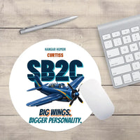 Thumbnail for Curtiss SB2C-5 Helldiver - Big wings. Bigger personality. design on white round mouse pad