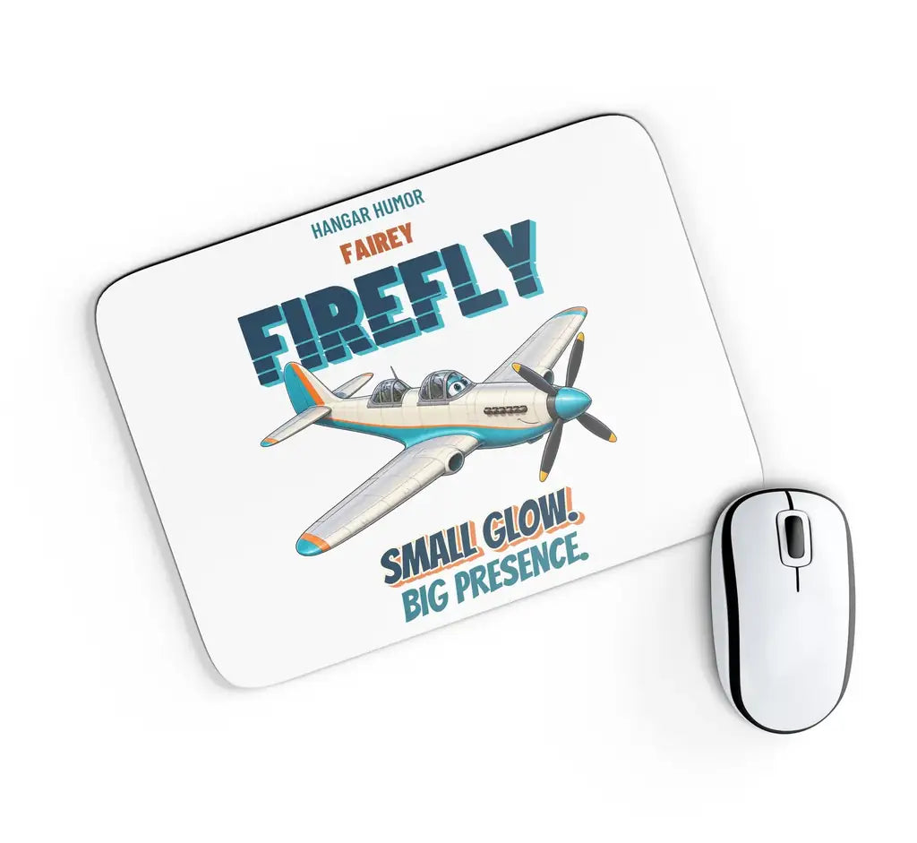 Fairey Firefly FR.5 - Small glow. Big presence. design on white rectangle mouse pad