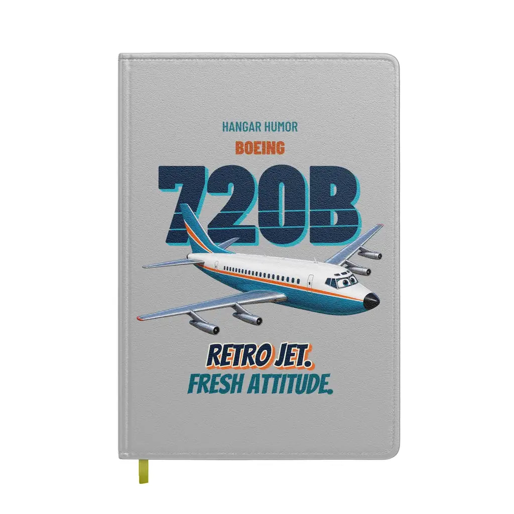 Boeing 720B - Retro jet. Fresh attitude. design on light gray notebook
