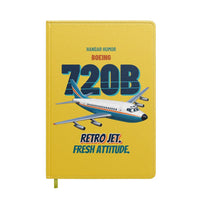 Thumbnail for Boeing 720B - Retro jet. Fresh attitude. design on yellow notebook