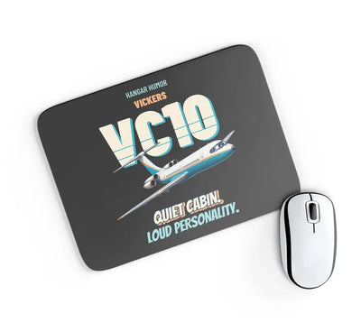 Vickers VC10 - Quiet cabin. Loud personality. design on black rectangle mouse pad