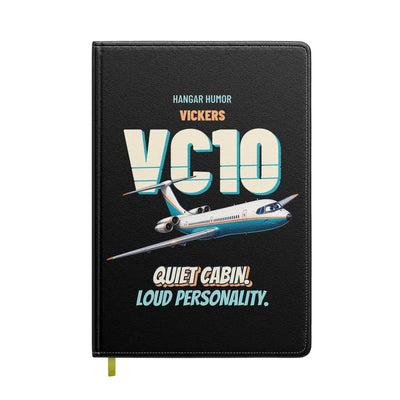Vickers VC10 - Quiet cabin. Loud personality. design on black notebook