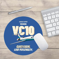 Thumbnail for Vickers VC10 - Quiet cabin. Loud personality. design on blue round mouse pad
