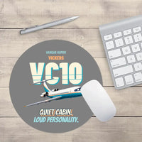 Thumbnail for Vickers VC10 - Quiet cabin. Loud personality. design on gray round mouse pad