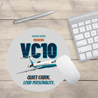 Thumbnail for Vickers VC10 - Quiet cabin. Loud personality. design on light gray round mouse pad