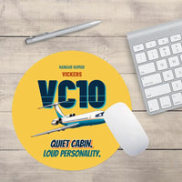 Thumbnail for Vickers VC10 - Quiet cabin. Loud personality. design on yellow round mouse pad