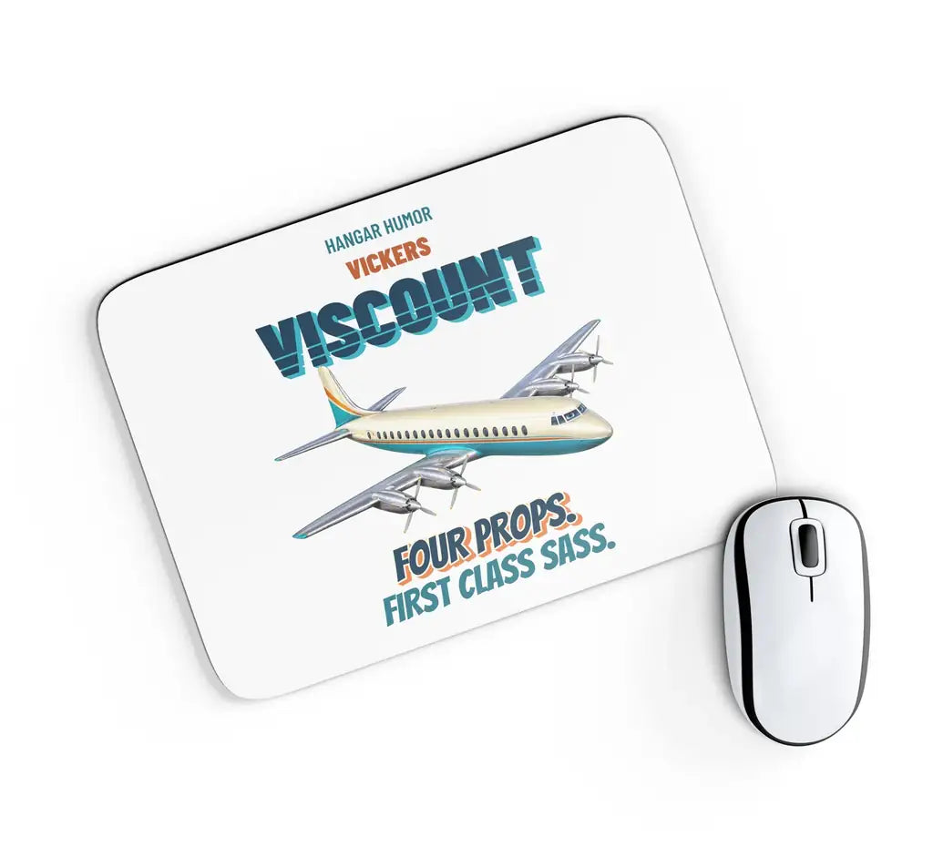Vickers Viscount 800 - Four props. First class sass. design on white rectangle mouse pad