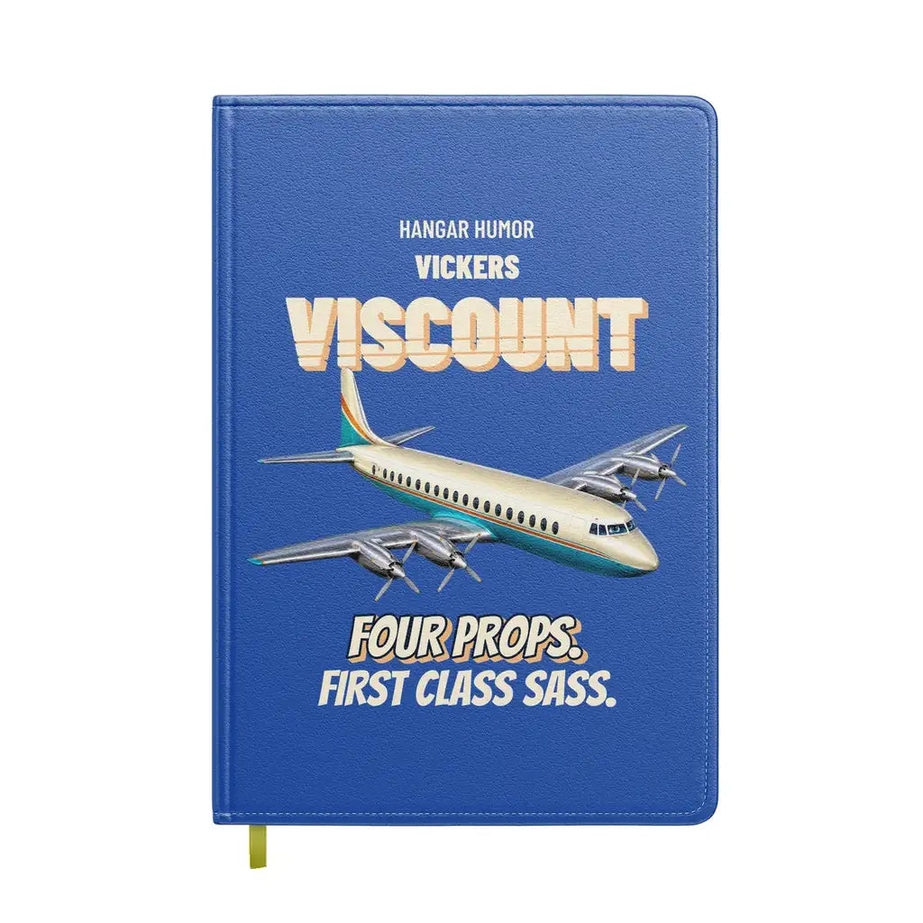 Vickers Viscount 800 - Four props. First class sass. design on blue notebook