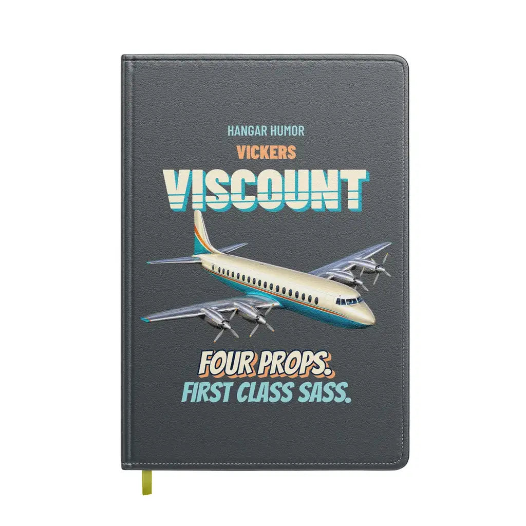Vickers Viscount 800 - Four props. First class sass. design on gray notebook