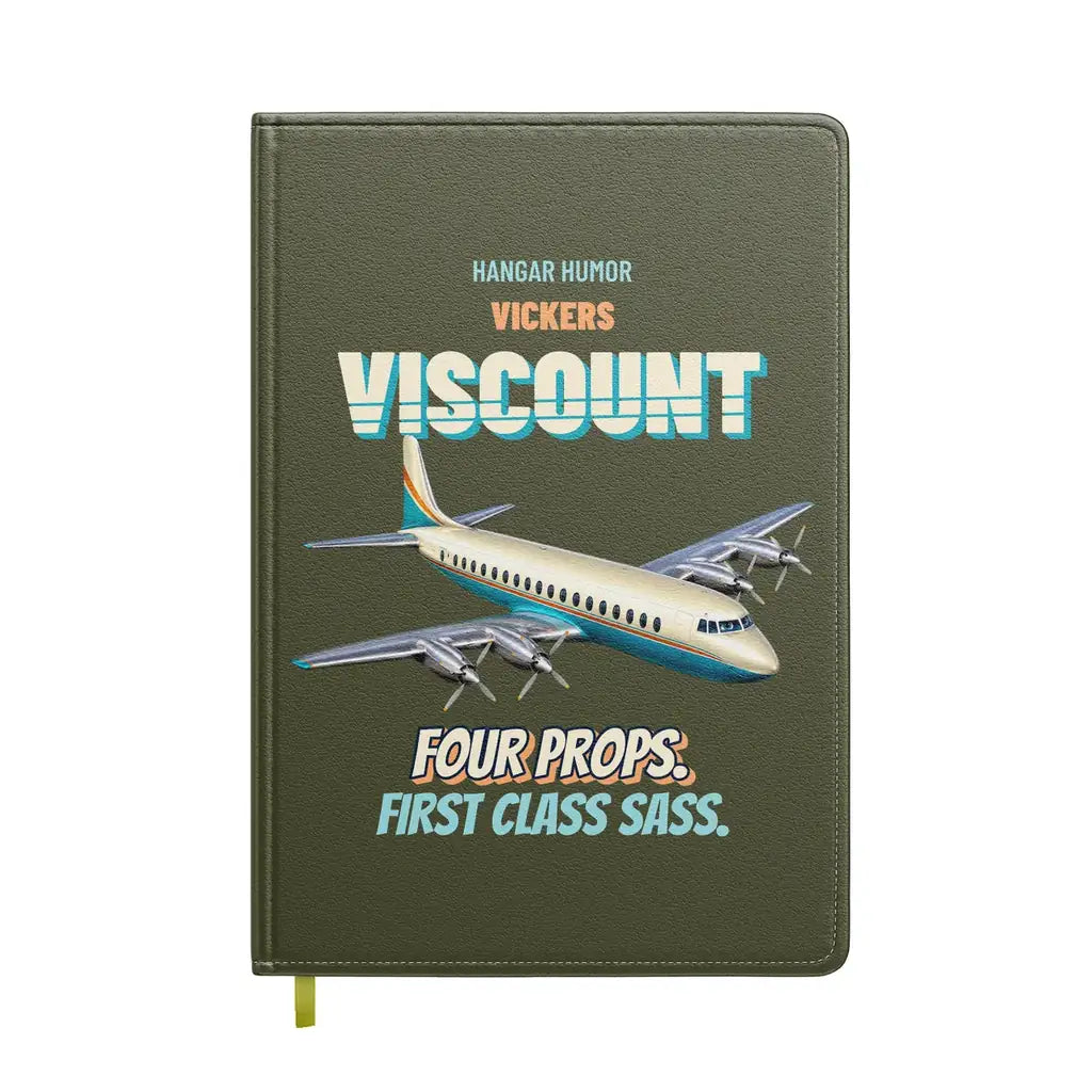 Vickers Viscount 800 - Four props. First class sass. design on green army notebook