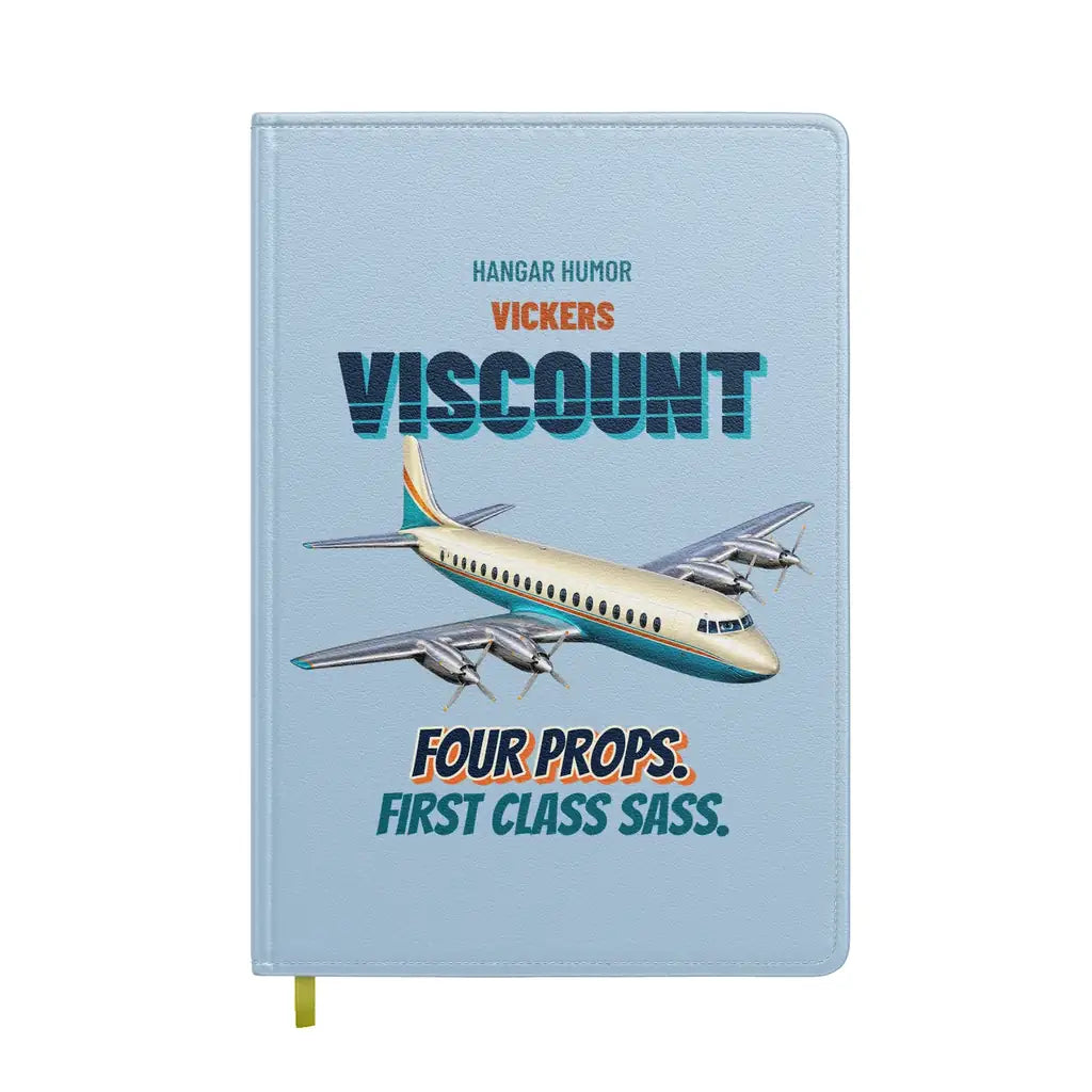 Vickers Viscount 800 - Four props. First class sass. design on light blue notebook