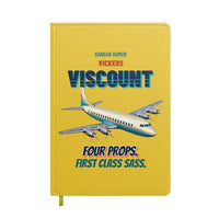 Thumbnail for Vickers Viscount 800 - Four props. First class sass. design on yellow notebook