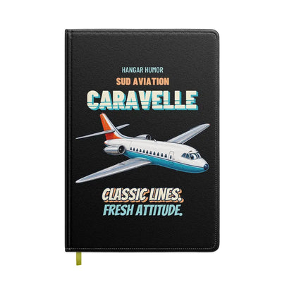 Sud Aviation Caravelle III - Classic lines. Fresh attitude. design on black notebook