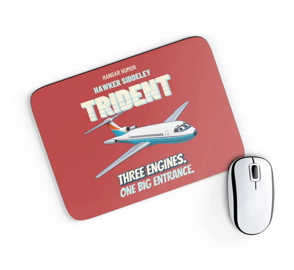 Hawker Siddeley Trident 2E - Three engines. One big entrance. design on red rectangle mouse pad