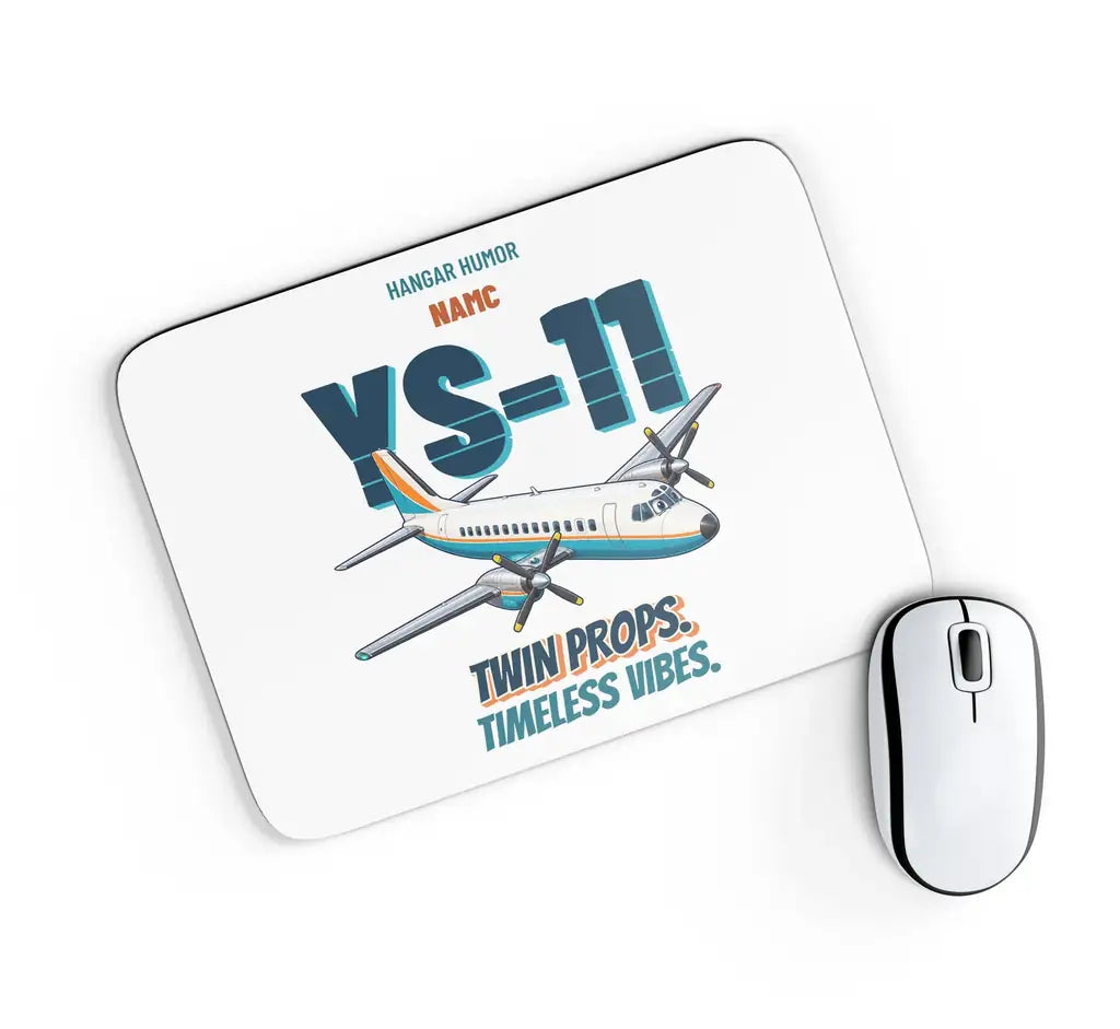 NAMC YS-11 - Twin props. Timeless vibes. design on white rectangle mouse pad