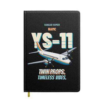 NAMC YS-11 - Twin props. Timeless vibes. design on black notebook