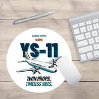 Thumbnail for NAMC YS-11 - Twin props. Timeless vibes. design on white round mouse pad