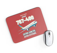 Thumbnail for Boeing 767-400ER - Extra length. Extra attitude. design on red rectangle mouse pad