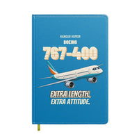 Thumbnail for Boeing 767-400ER - Extra length. Extra attitude. design on turquoise notebook
