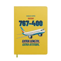 Thumbnail for Boeing 767-400ER - Extra length. Extra attitude. design on yellow notebook