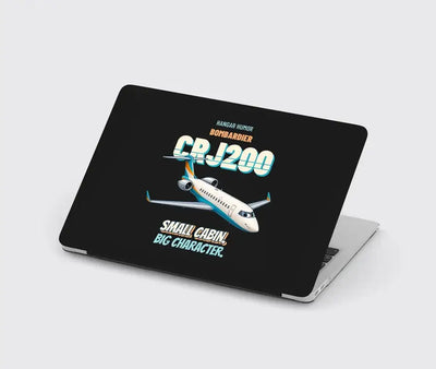 Bombardier CRJ200 - Small cabin. Big character. design on black MacBook case