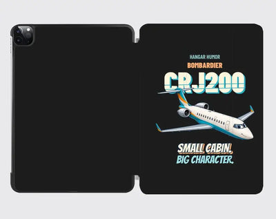 Bombardier CRJ200 - Small cabin. Big character. design on black ipad tablet case