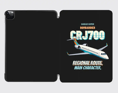 Bombardier CRJ700 - Regional route. Main character. design on black ipad tablet case
