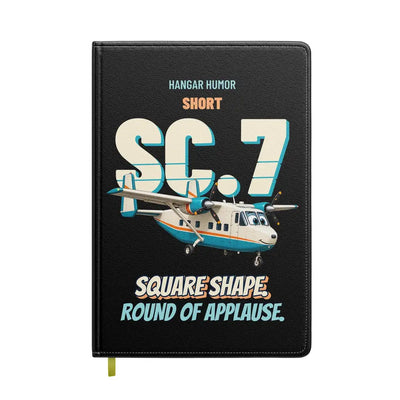 Short SC.7 Skyvan - Square shape. Round of applause. design on black notebook