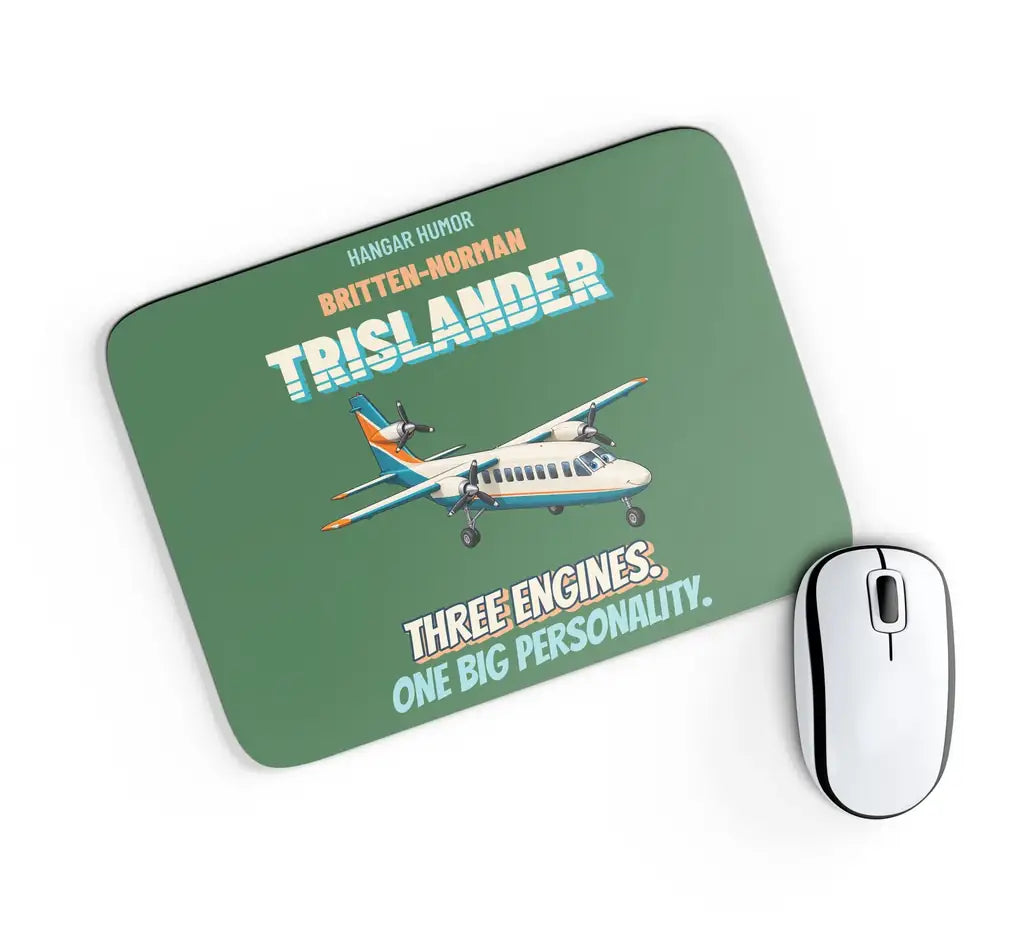 Britten-Norman Trislander - Three engines. One big personality. design on green rectangle mouse pad
