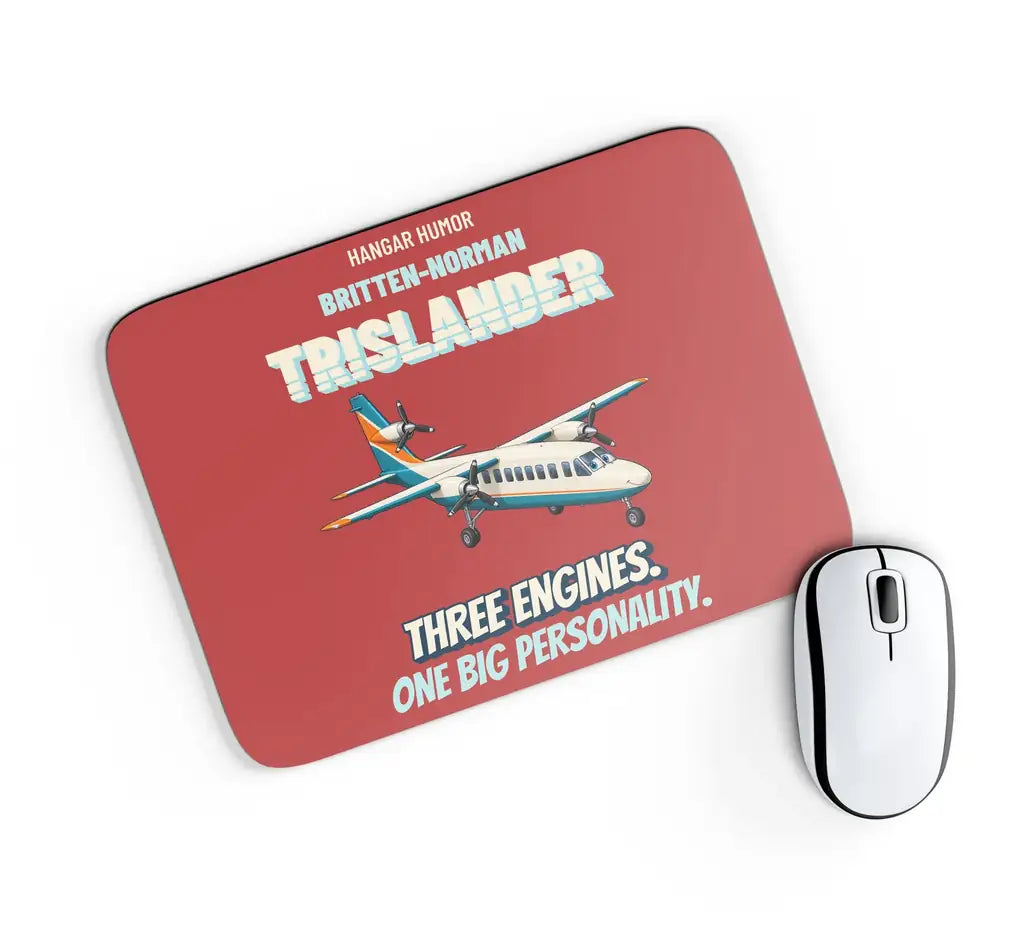Britten-Norman Trislander - Three engines. One big personality. design on red rectangle mouse pad