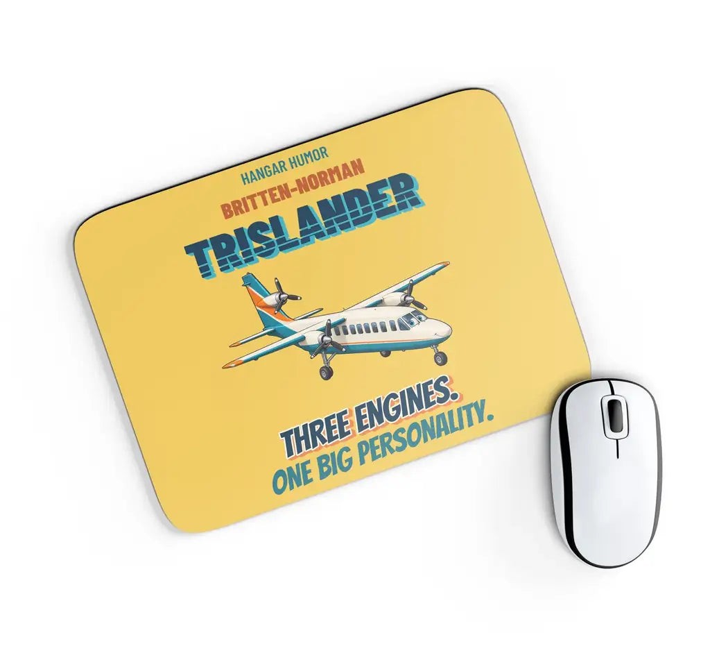 Britten-Norman Trislander - Three engines. One big personality. design on yellow rectangle mouse pad