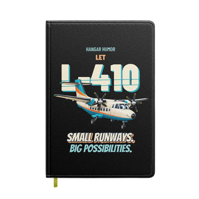 Let L-410 UVP-E20 - Small runways. Big possibilities. design on black notebook