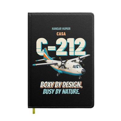 CASA C-212 Aviocar - Boxy by design. Busy by nature. design on black notebook