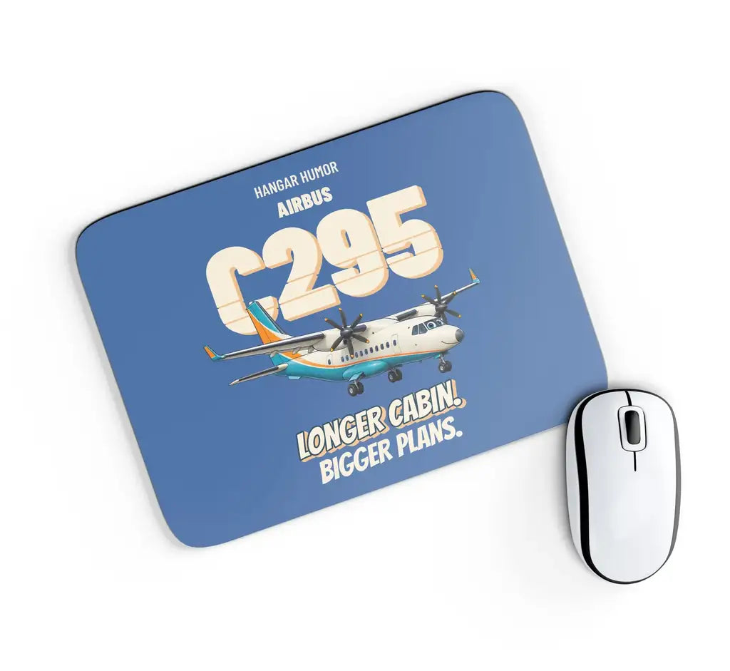 Airbus C295 - Longer cabin. Bigger plans. design on blue rectangle mouse pad