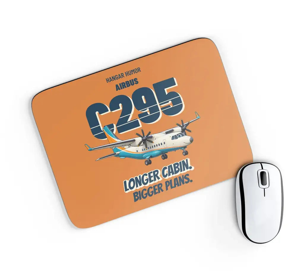 Airbus C295 - Longer cabin. Bigger plans. design on orange rectangle mouse pad