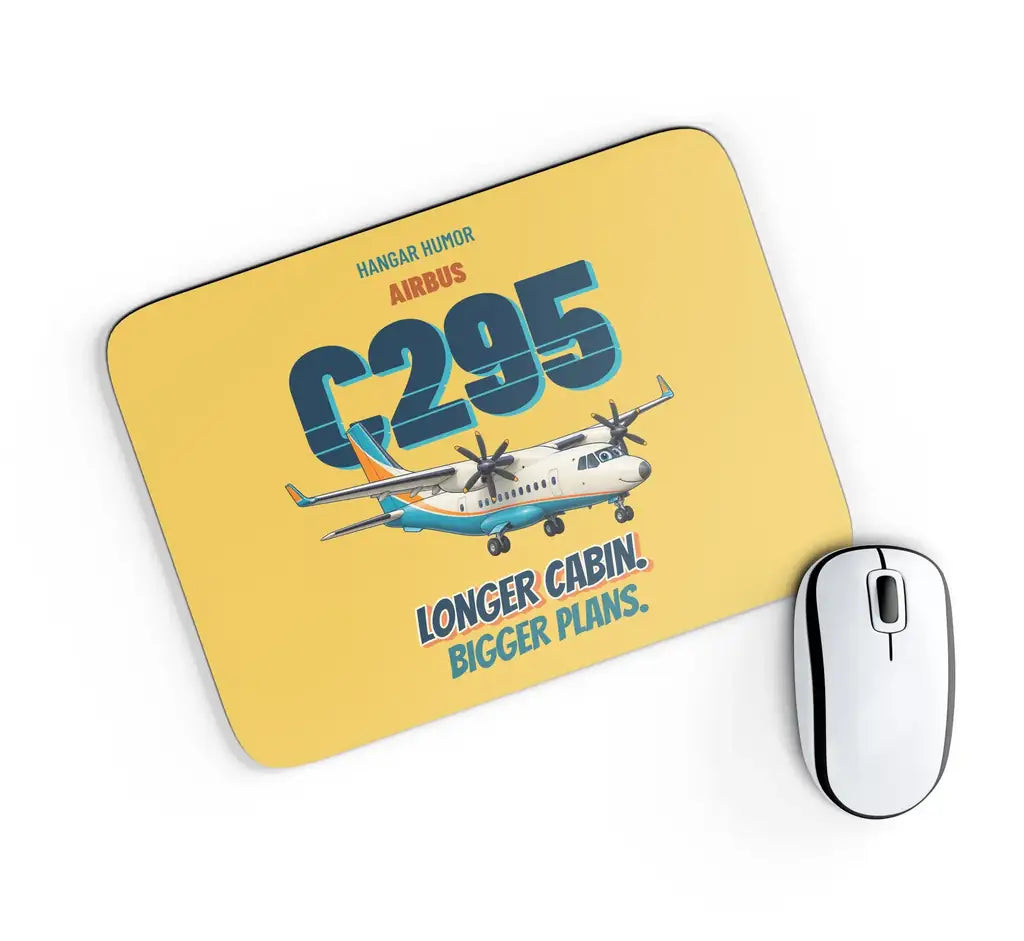 Airbus C295 - Longer cabin. Bigger plans. design on yellow rectangle mouse pad