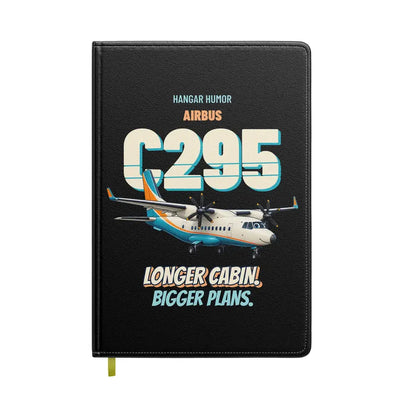 Airbus C295 - Longer cabin. Bigger plans. design on black notebook