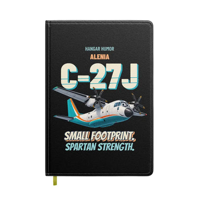 Alenia C-27J Spartan - Small footprint. Spartan strength. design on black notebook