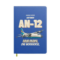 Thumbnail for Antonov An-12 - Four props. One workhorse. design on blue notebook