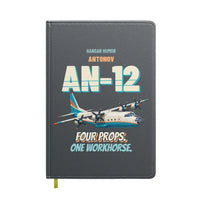 Thumbnail for Antonov An-12 - Four props. One workhorse. design on gray notebook