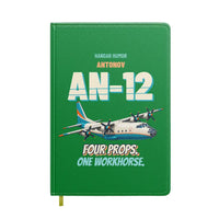 Thumbnail for Antonov An-12 - Four props. One workhorse. design on green notebook