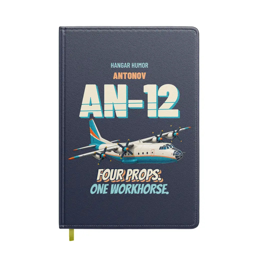 Antonov An-12 - Four props. One workhorse. design on navy blue notebook