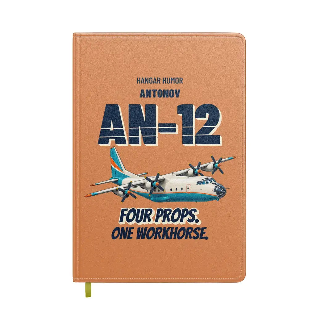 Antonov An-12 - Four props. One workhorse. design on orange notebook