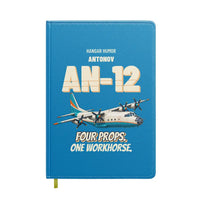Thumbnail for Antonov An-12 - Four props. One workhorse. design on turquoise notebook