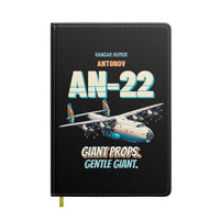 Thumbnail for Antonov An-22 - Giant props. Gentle giant. design on black notebook