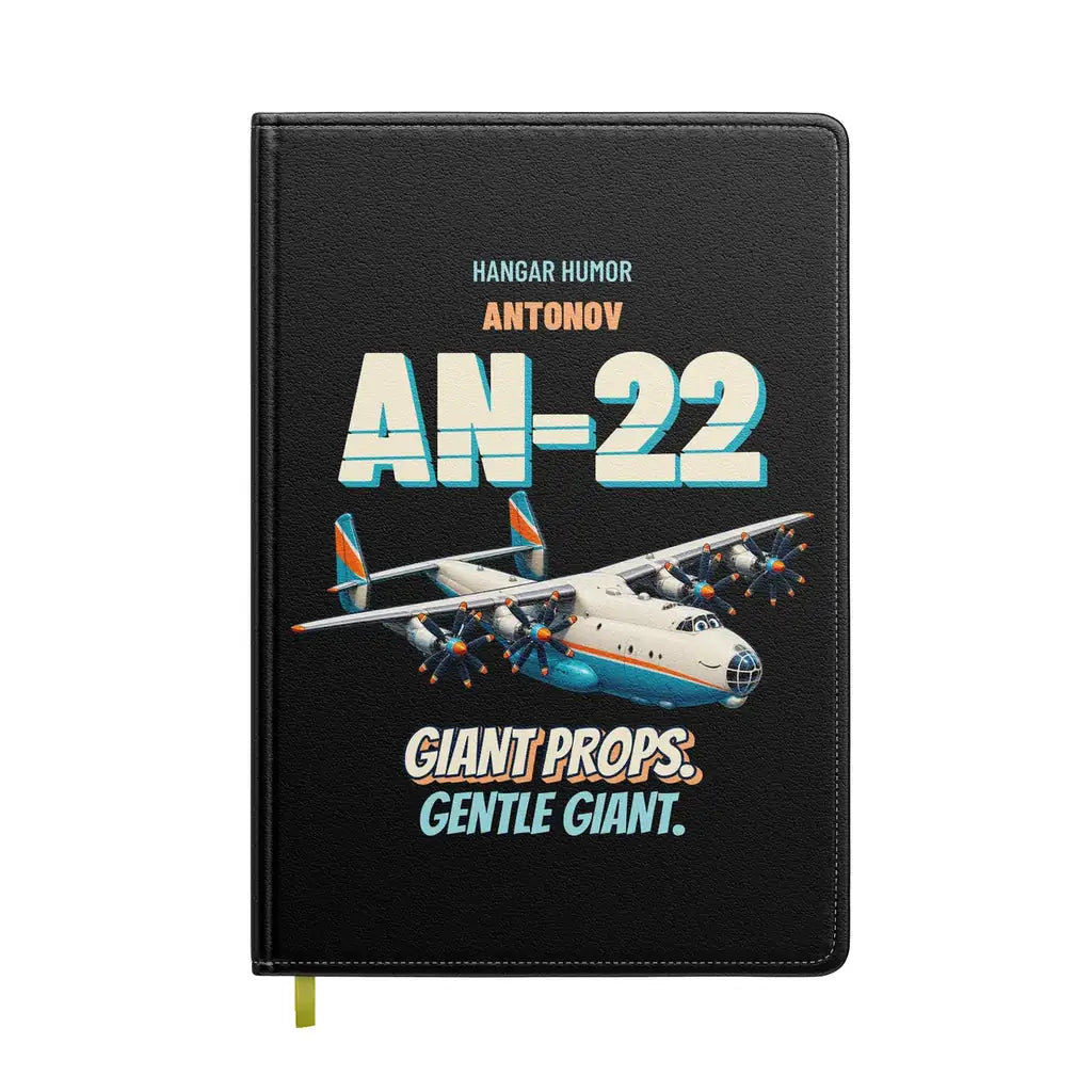 Antonov An-22 - Giant props. Gentle giant. design on black notebook