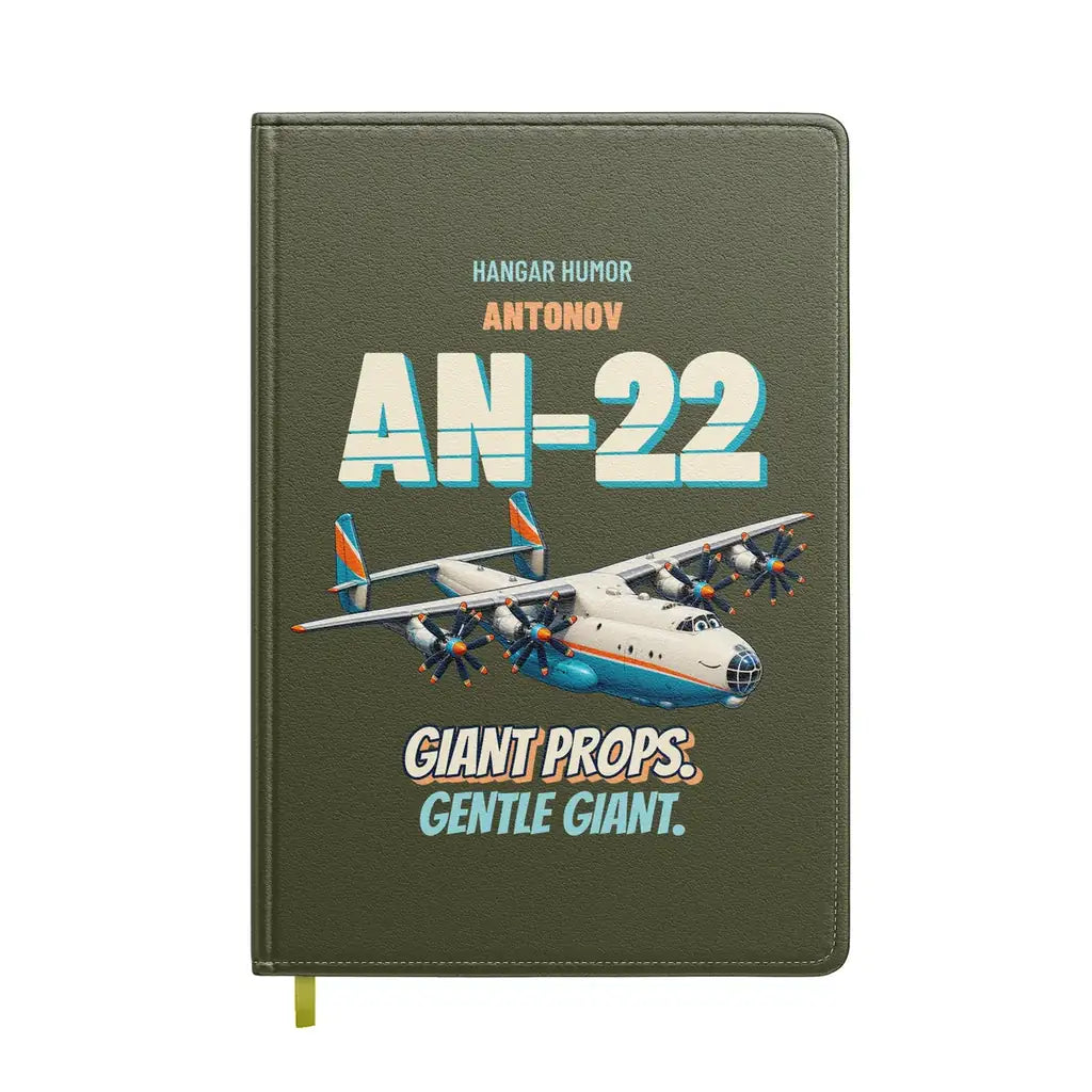 Antonov An-22 - Giant props. Gentle giant. design on green army notebook