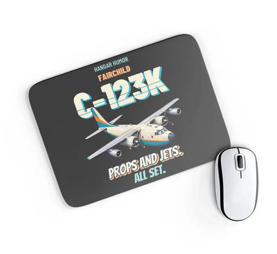 Fairchild C-123K Provider - Props and jets. All set. design on black rectangle mouse pad
