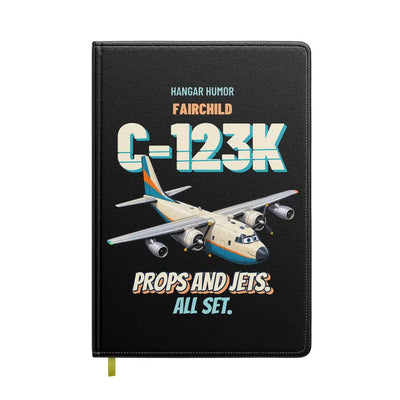 Fairchild C-123K Provider - Props and jets. All set. design on black notebook